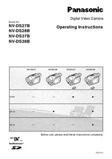 Panasonic NV DS 38 B manual. Camera Instructions.